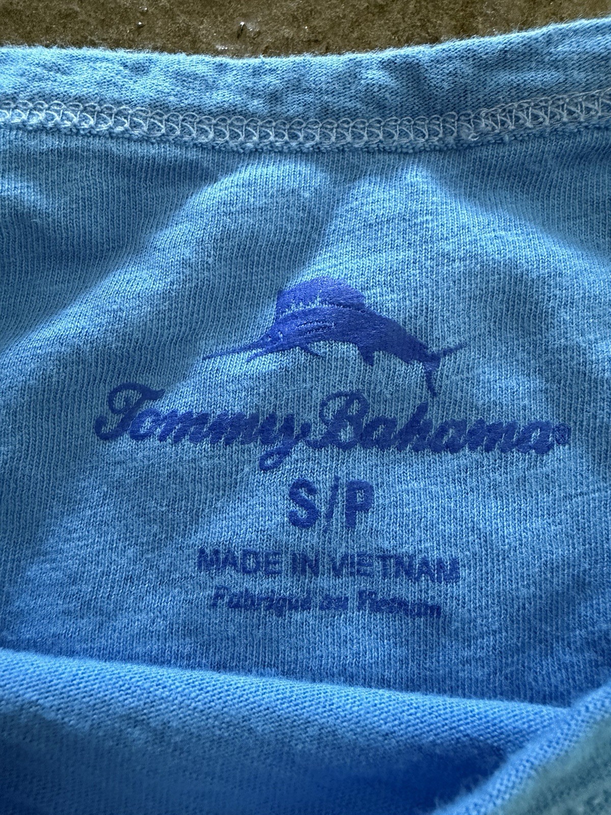 Tommy Bahama Men’s Blue Crew Neck Short Sleeve Pocket Logo Tee Cotton Knit S/P
