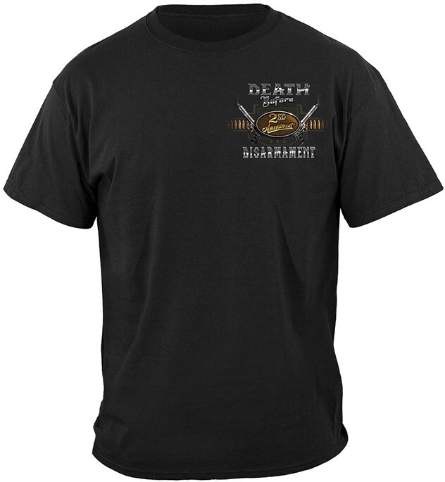New DEATH BEFORE DISARAMENT T SHIRT -AWESOME 2ND AMENDMENT SHIRT- FLAG