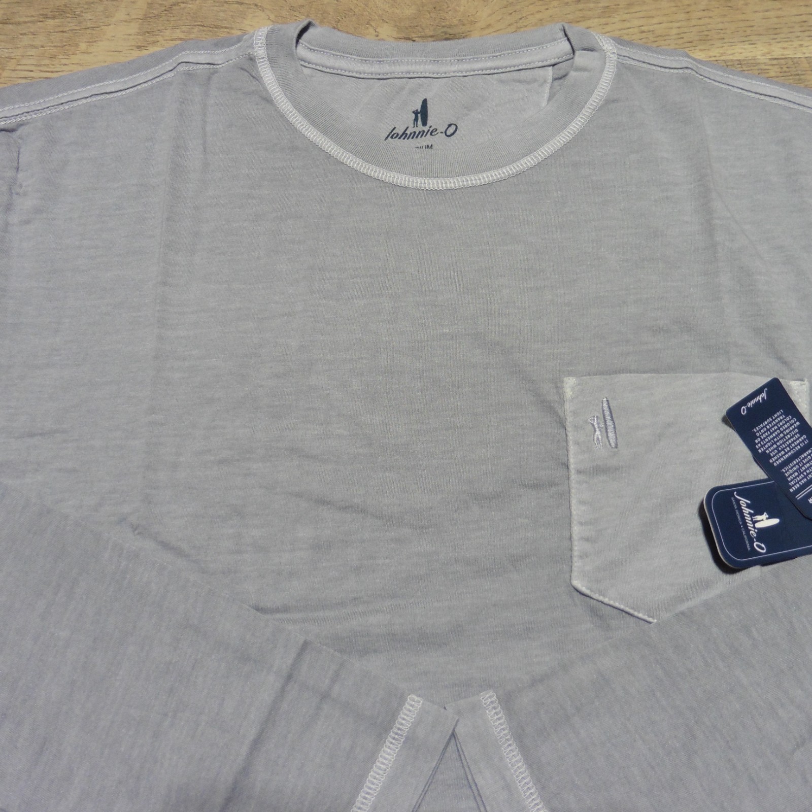 JOHNNIE O Mens M MEDIUM BRENNAN 2.0 T SHIRT STEEL GREY LONG SLEEVE GOLF