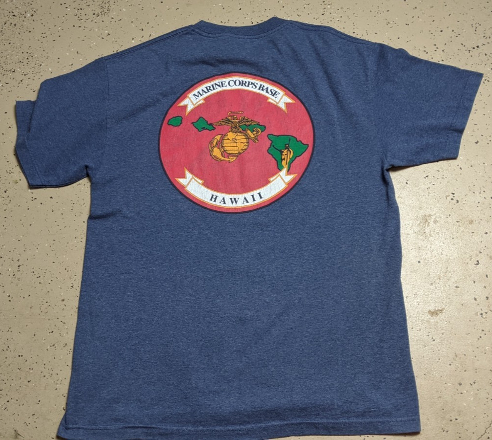 Vintage USMA Hawaii T-Shirt US Marines Military 90s Y2K