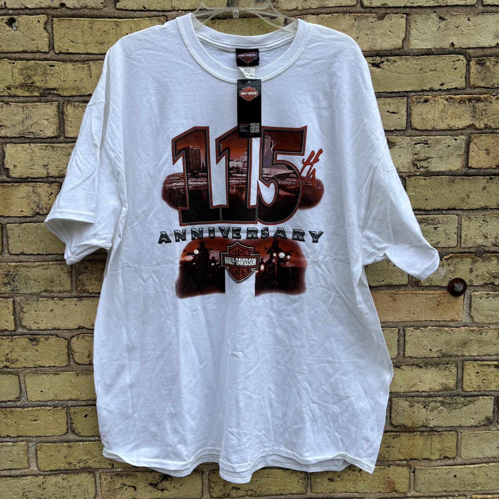 Harley-Davidson Men’s 2XL White 115th Anniversary T-Shirt Oconomowoc, WI