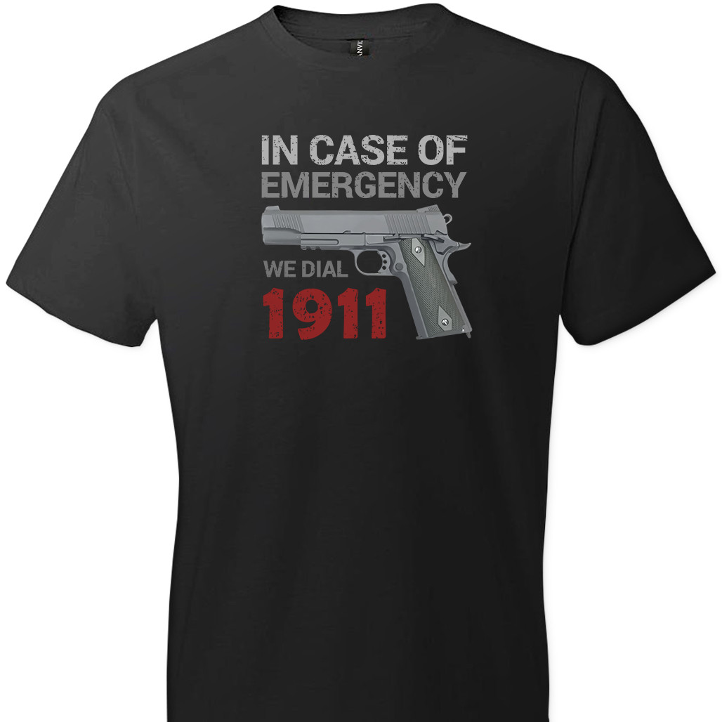 Emergency Dial 1911 Colt Browning Pro Gun Rights 2nd Amendment 100% Men T-Shirt