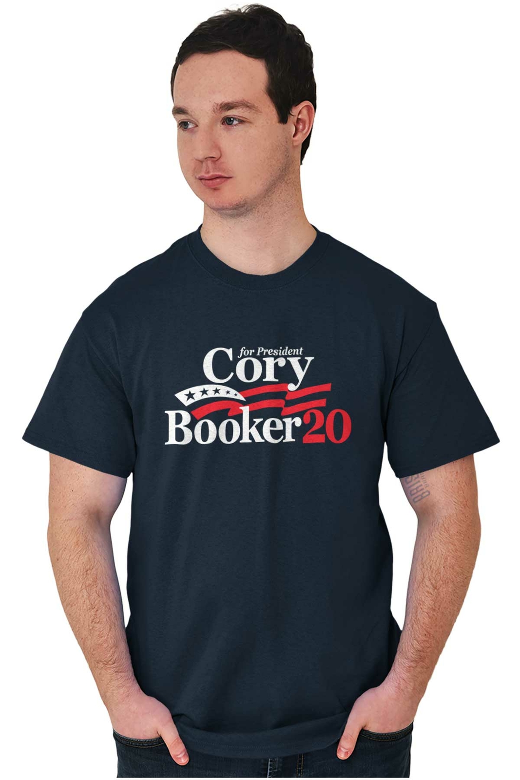 President Cory Booker 2020 Election Campaign Adult Short Sleeve Crewneck Tee