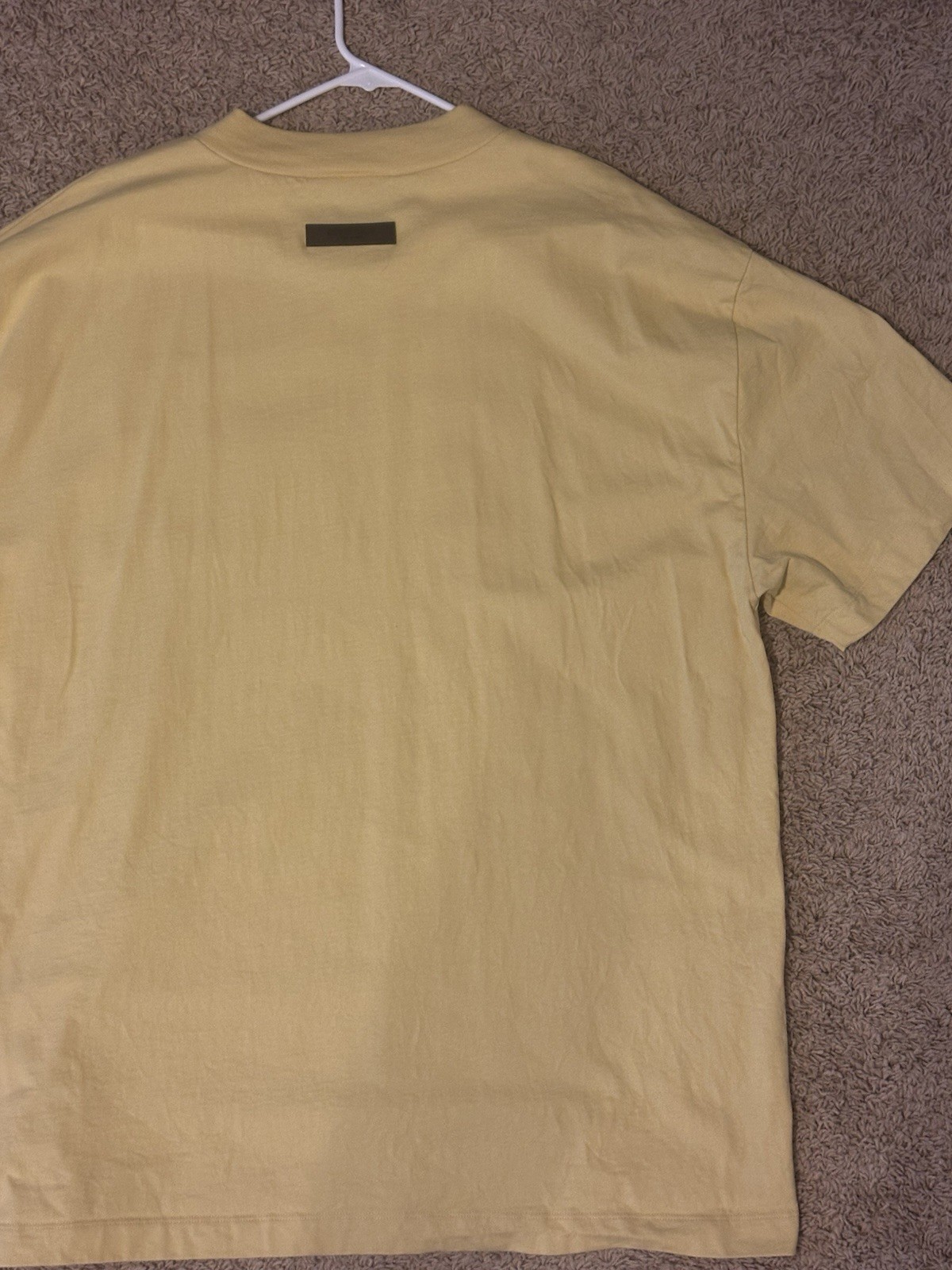 Fear of God Essentials Oversized T Shirt Beige Rubber Logo Mens Size XXL