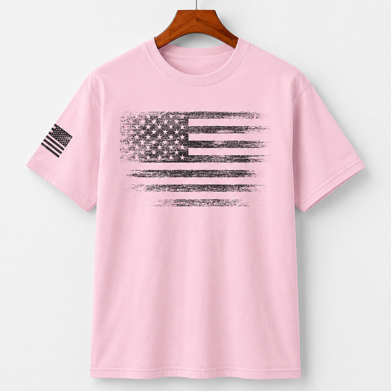 USA Distressed Flag T-Shirt Patriotic American Flag Graphic Tee Men’s S-5XL