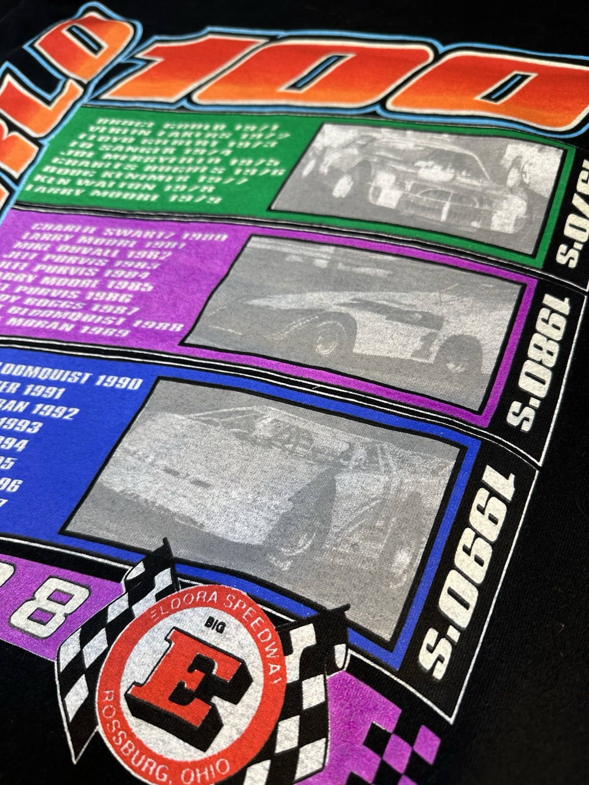 VTG 1998 World 100 Eldora Speedway Racing Tee USA Dirt Track Large