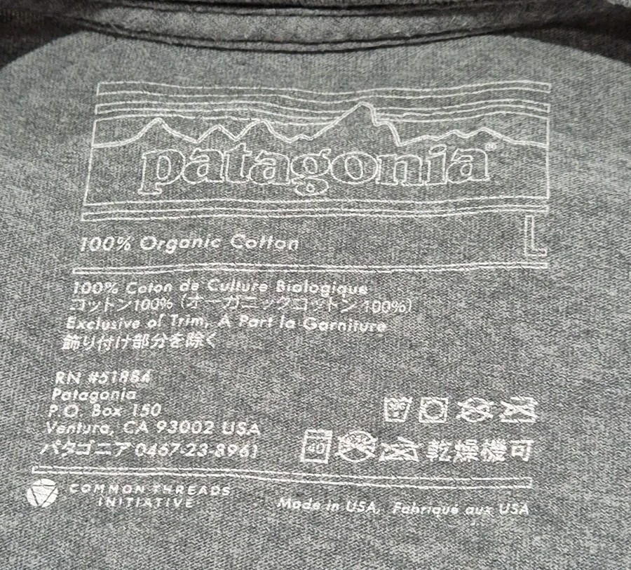 MENS PATAGONIA P-6 LOGO COTTON T-SHIRT SIZE LARGE
