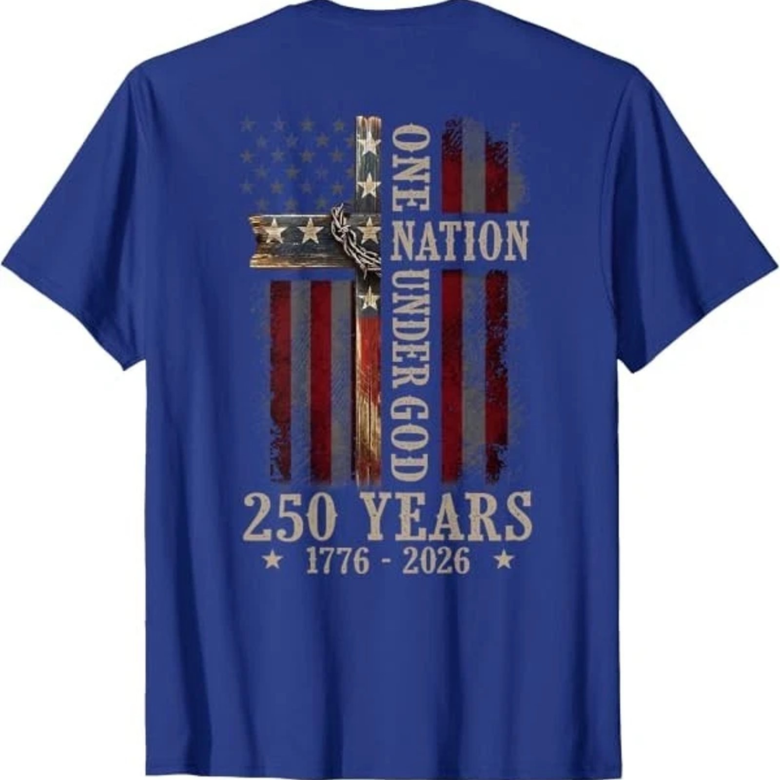One Nation Under God 250 Years 250th Anniversary Unisex Cotton Graphic Tee
