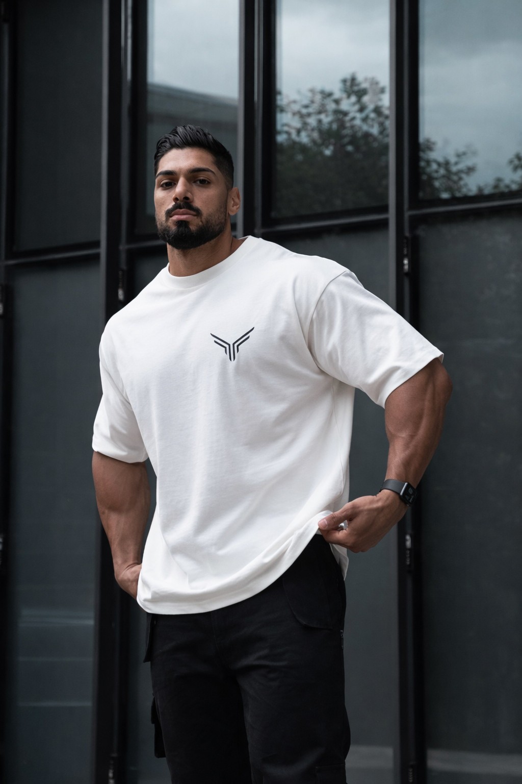 Falcon Flex Men’s Oversized Heavyweight Cotton T-Shirt Gym Training Streetwear