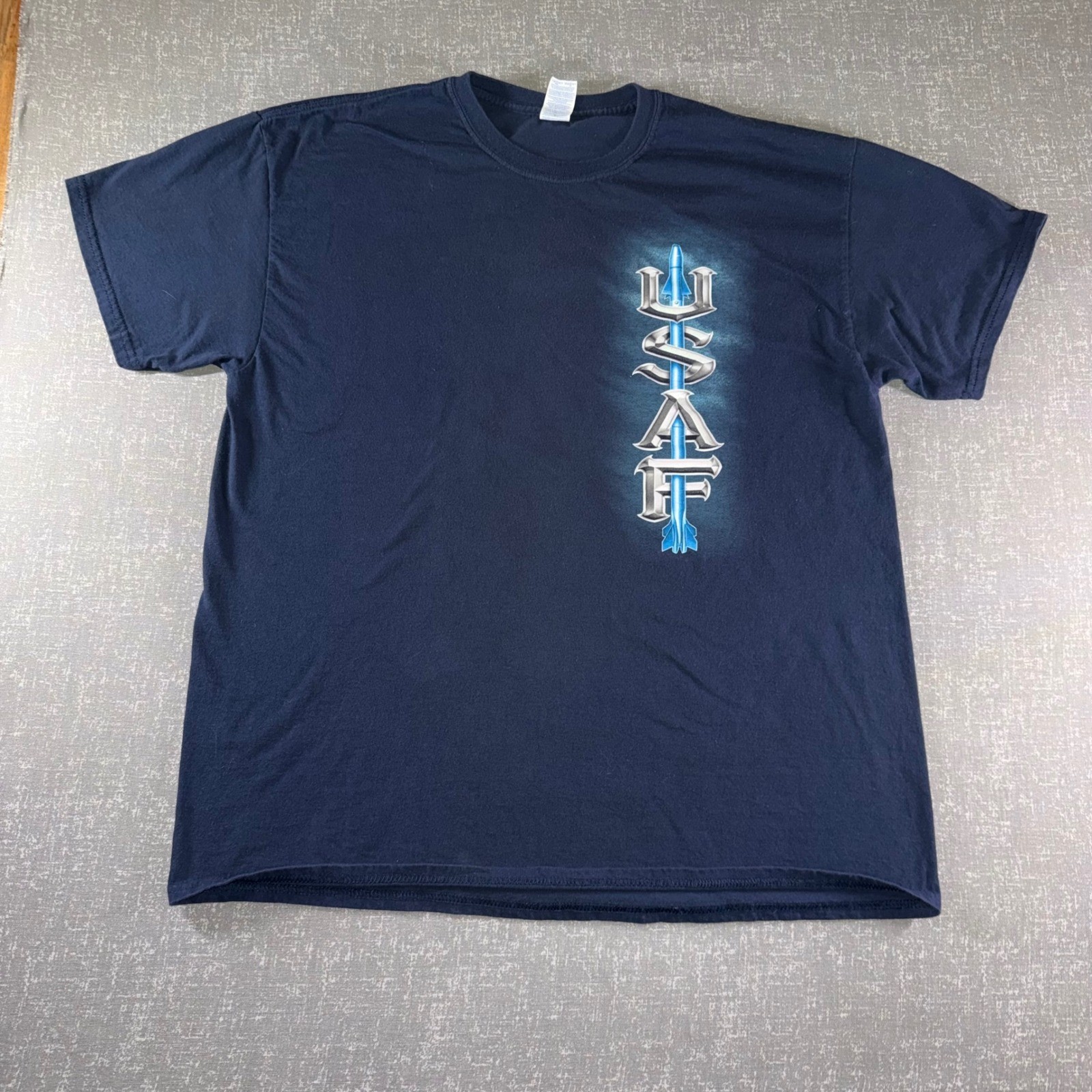 US Air Force USAF Graphic T-Shirt Mens XL Navy Blue MCMXLVII 1947 Eagle Eagle