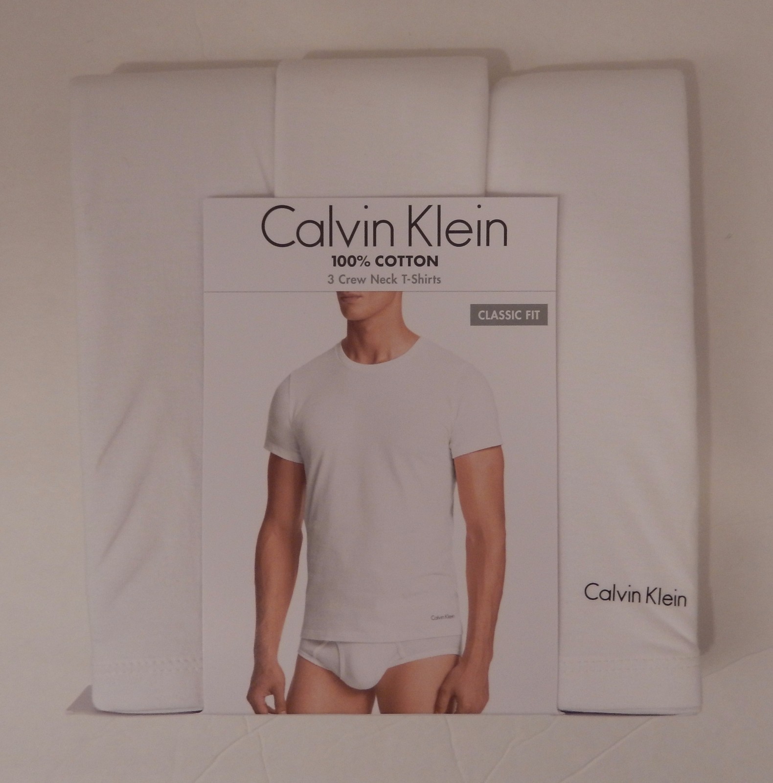 3 CALVIN KLEIN COTTON BLACK WHITE BLUE GRAY SIZE S M L XL XXL CREW NECK T-SHIRTS