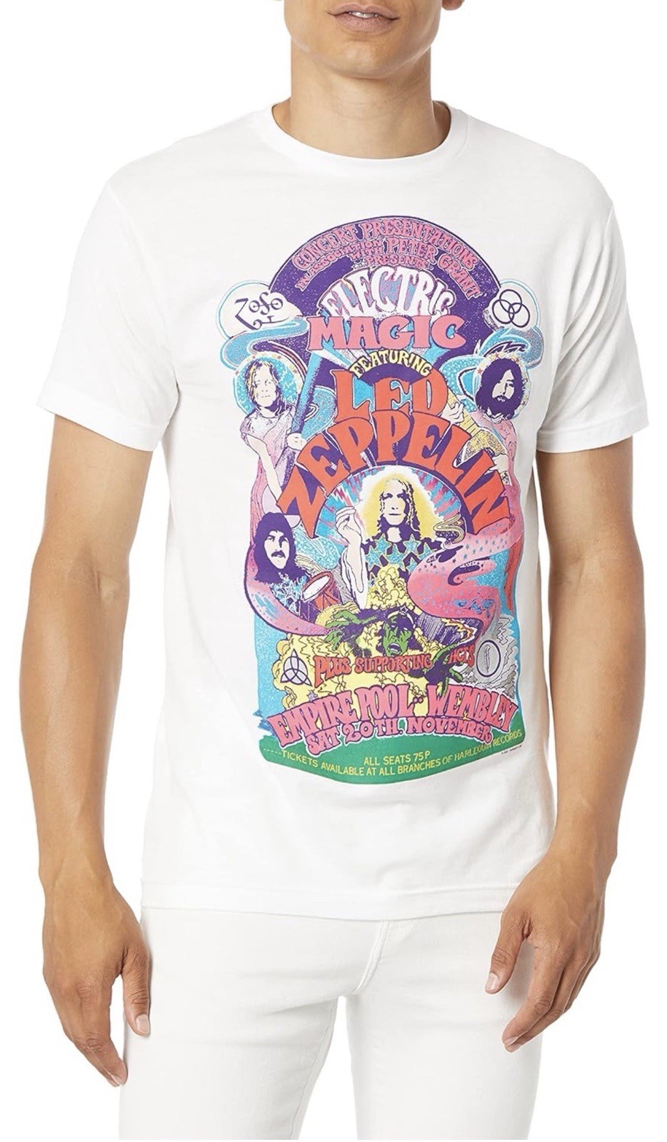 Led Zeppelin UK 1971 COLORFUL ELECTRIC MAGIC T-Shirt NWT Authentic & Official