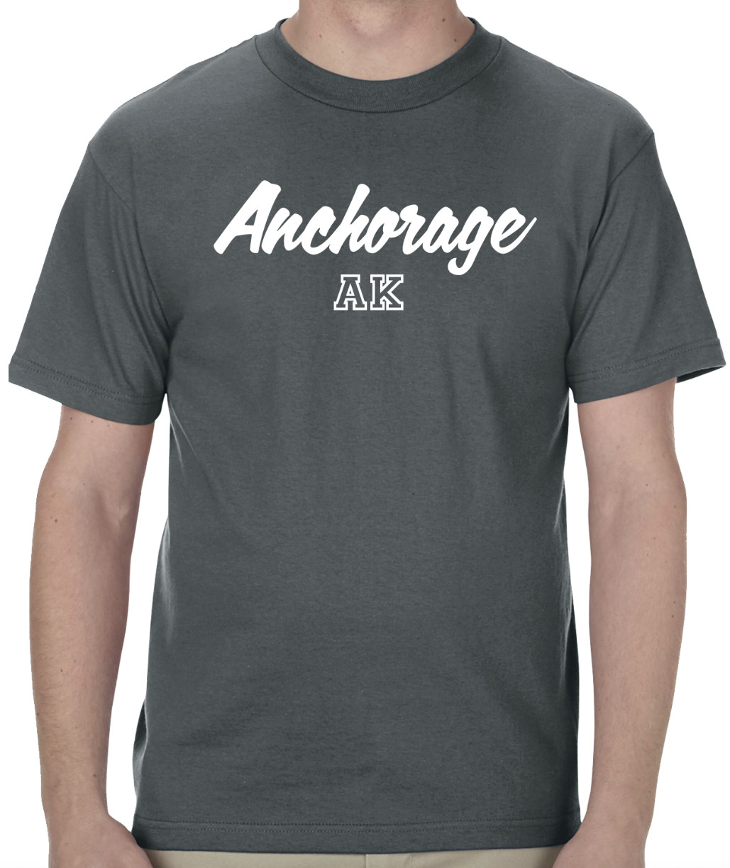 Anchorage Alaska State Graphic T-Shirt tee Unisex Apparel Custom Text