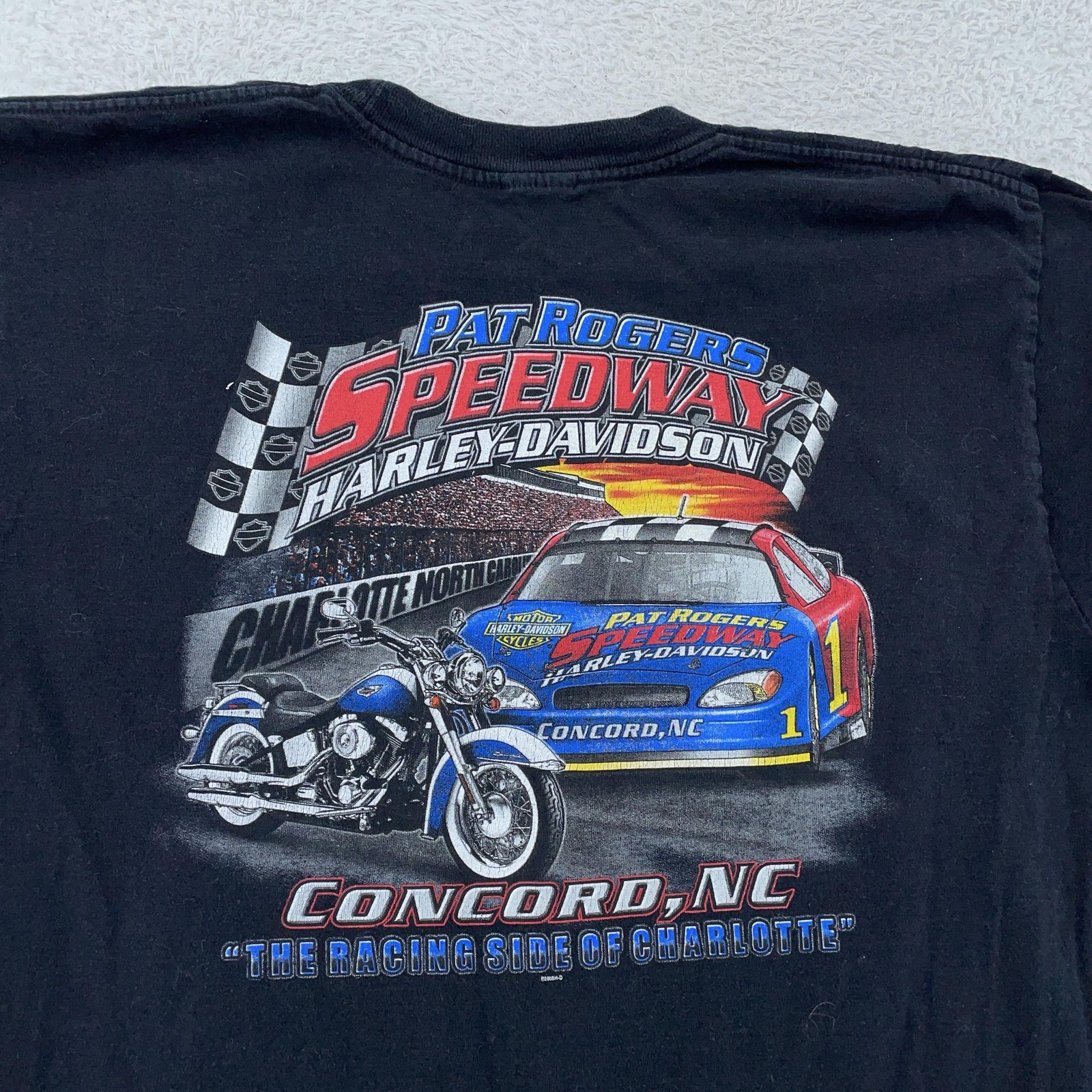 Vintage Harley-Davidson Shirt Large Pat Rogers Speedway Concord North Carolina