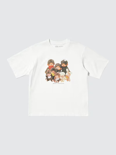 Monchhichi UNIQLO UT T-Shirts Tee Japan 100% Cotton Kawaii New women White