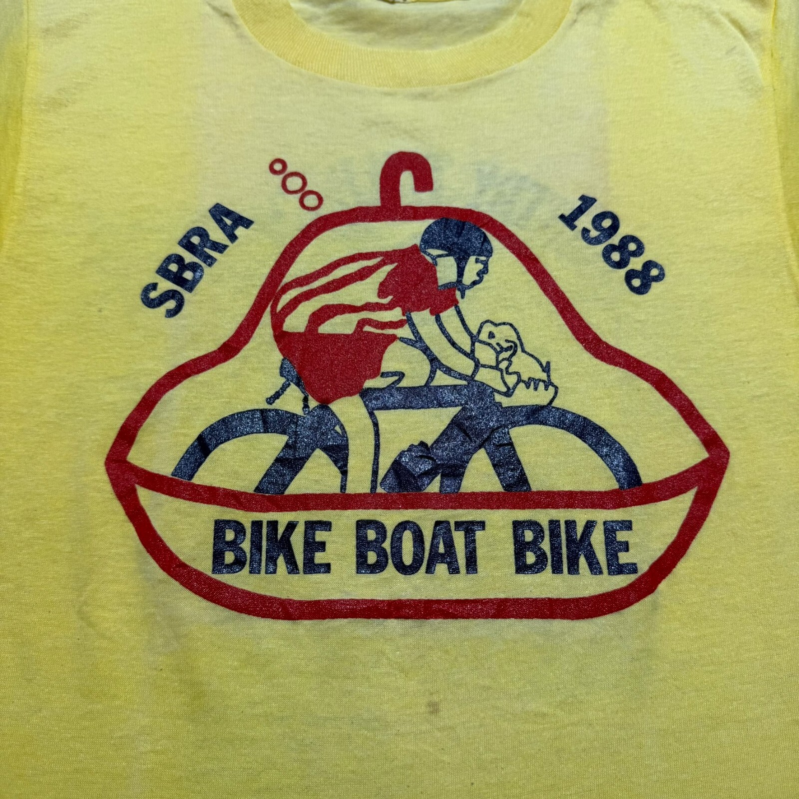 Vintage 1988 Country Cycle Mattituck SBRA Bike Boat Race Faded Shirt Size Small
