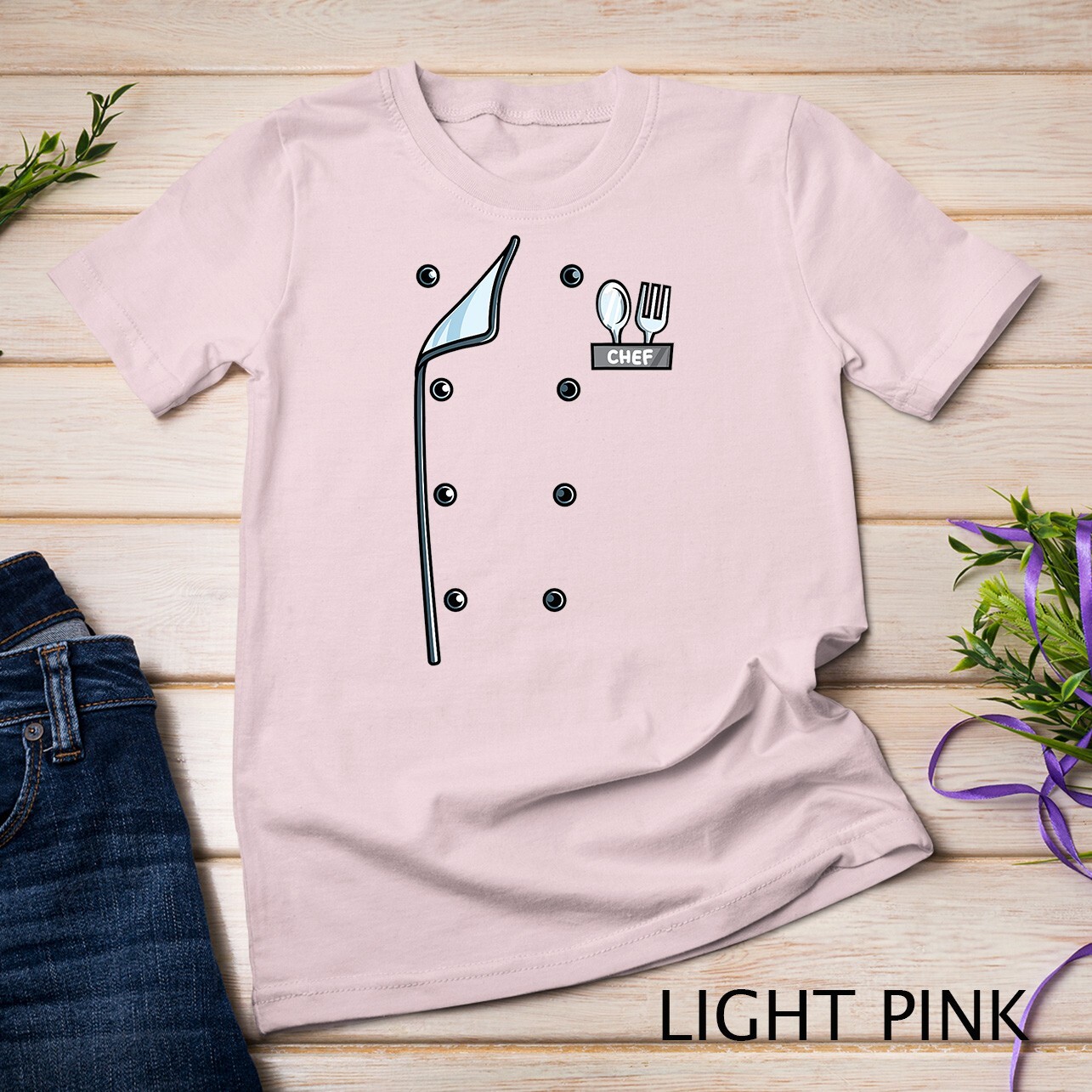 Chef Uniform Jacket Faux Funny Cook for Cooking T-Shirt Unisex T-shirt