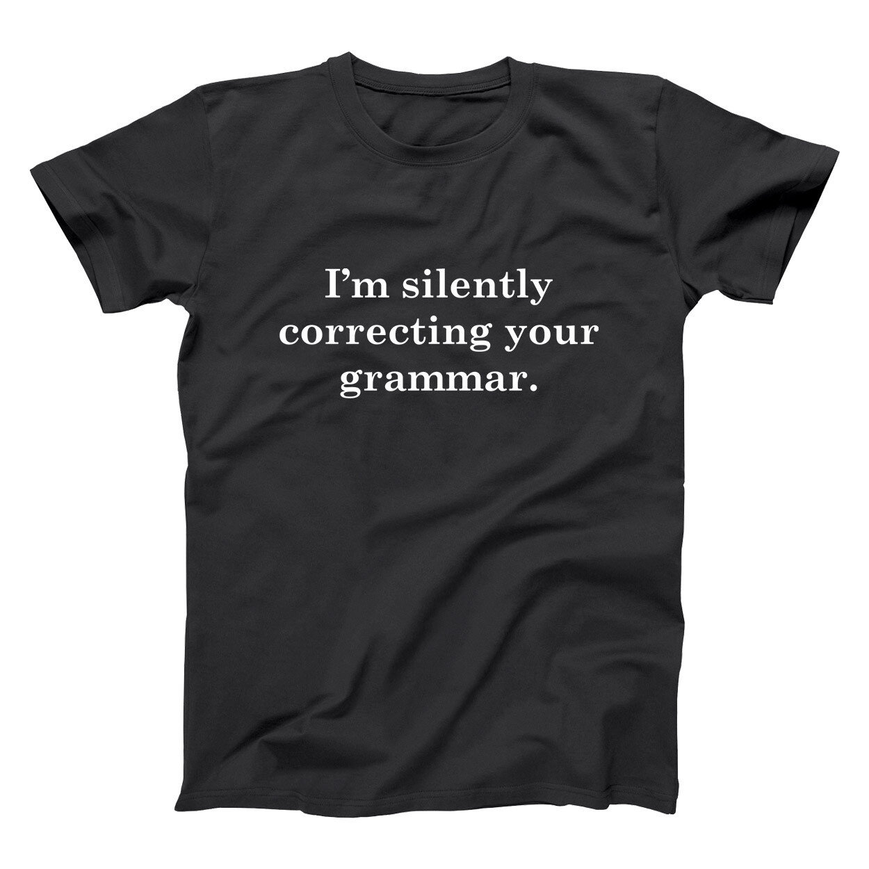 Silently Correcting Your Grammar Funny English Humor Black Basic Men’s T-Shirt