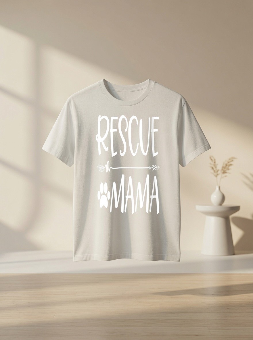 Cute Rescue dog Mama – Best Gift idea For Mom Dog Lover Graphic Tee Gift