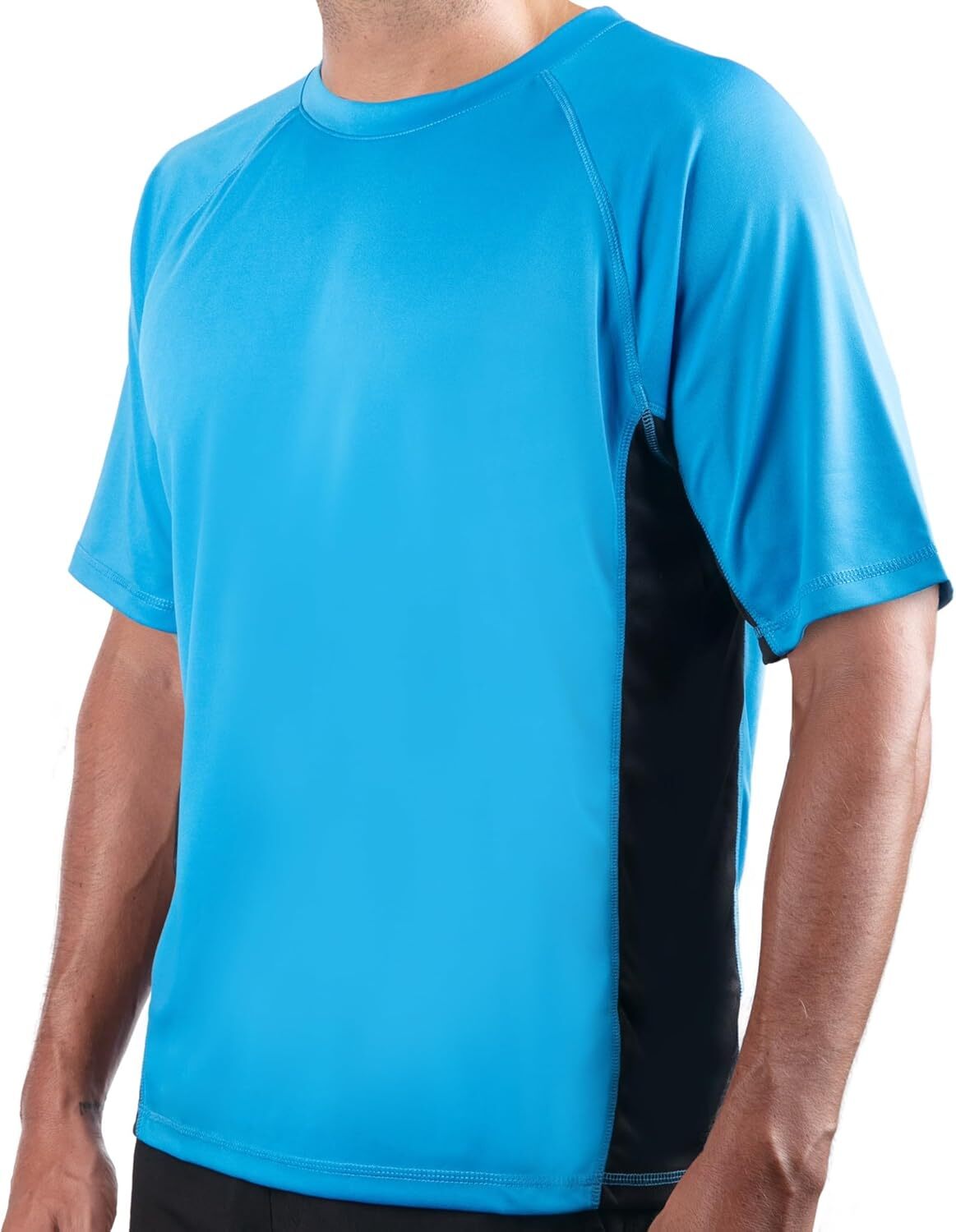 Men’s UPF 50 Short Sleeve Swim Rash Guard Sun Protection Shirt Quick Dry