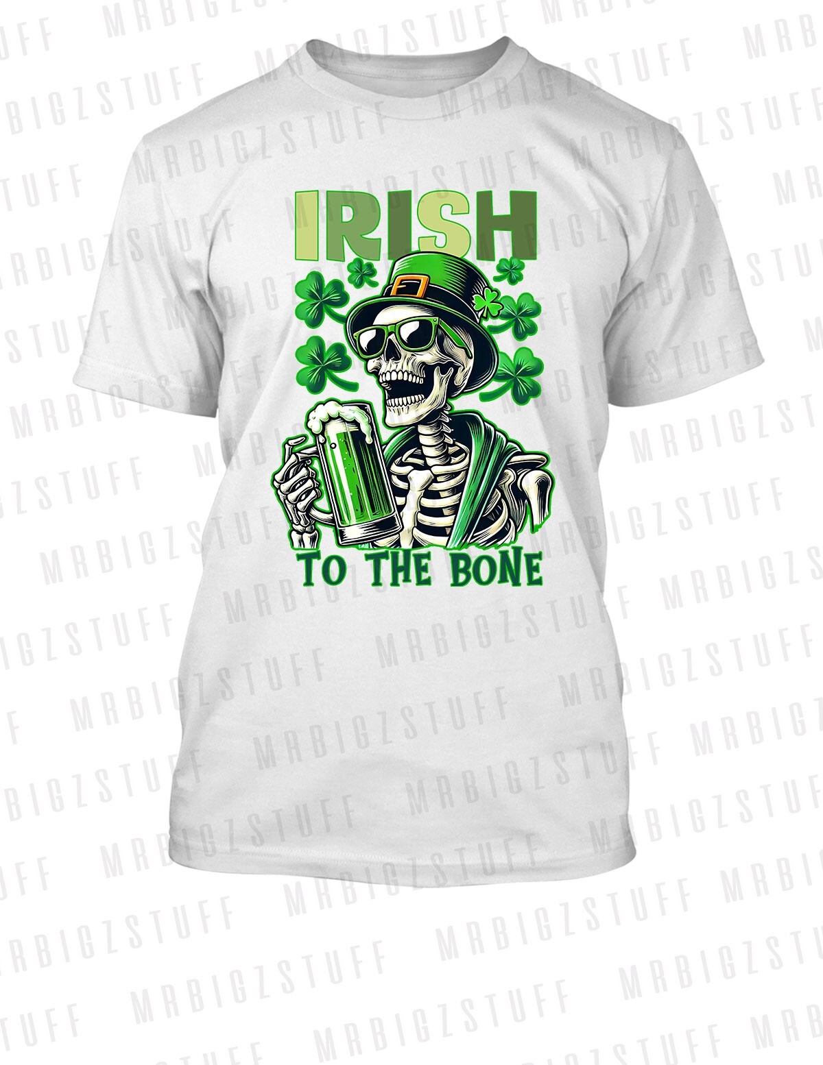 St Patricks Day Irish to the Bone Tee Shirt Mens Pub Drinking Irish Holiday T