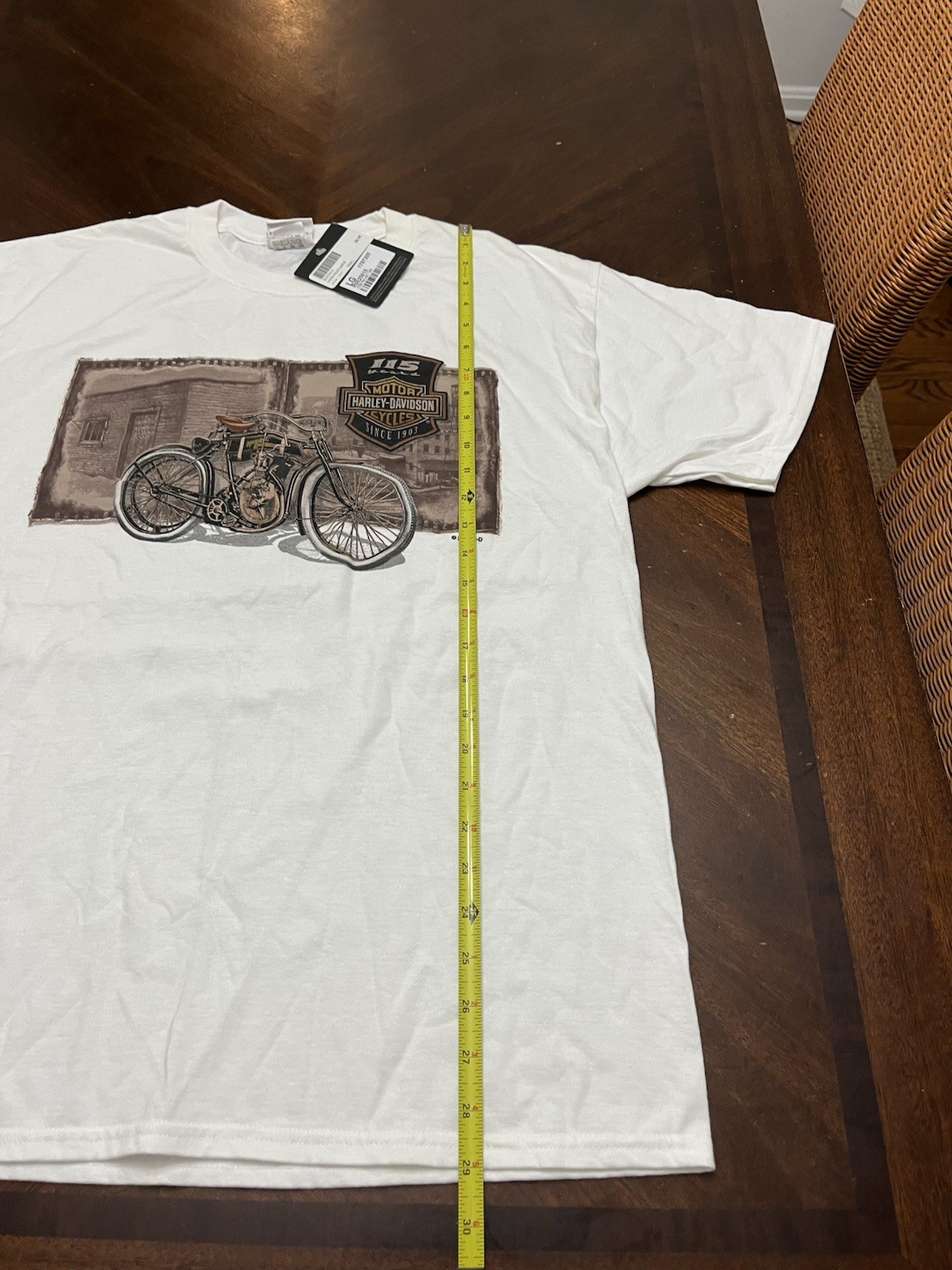 Harley Davidson White T-Shirt 115th Film Motors Size L NWT