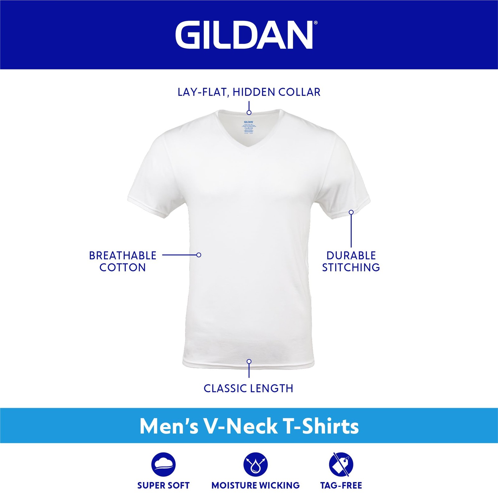 Camisetas De Cuello En V Surtidas Para Hombres Multicolor Large (Paquete De 5)