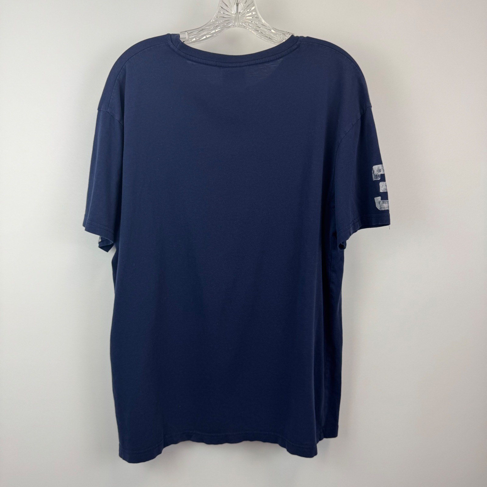 Polo Ralph Lauren Mens Navy Blue Big Pony 67 Distressed Graphic T-Shirt Large