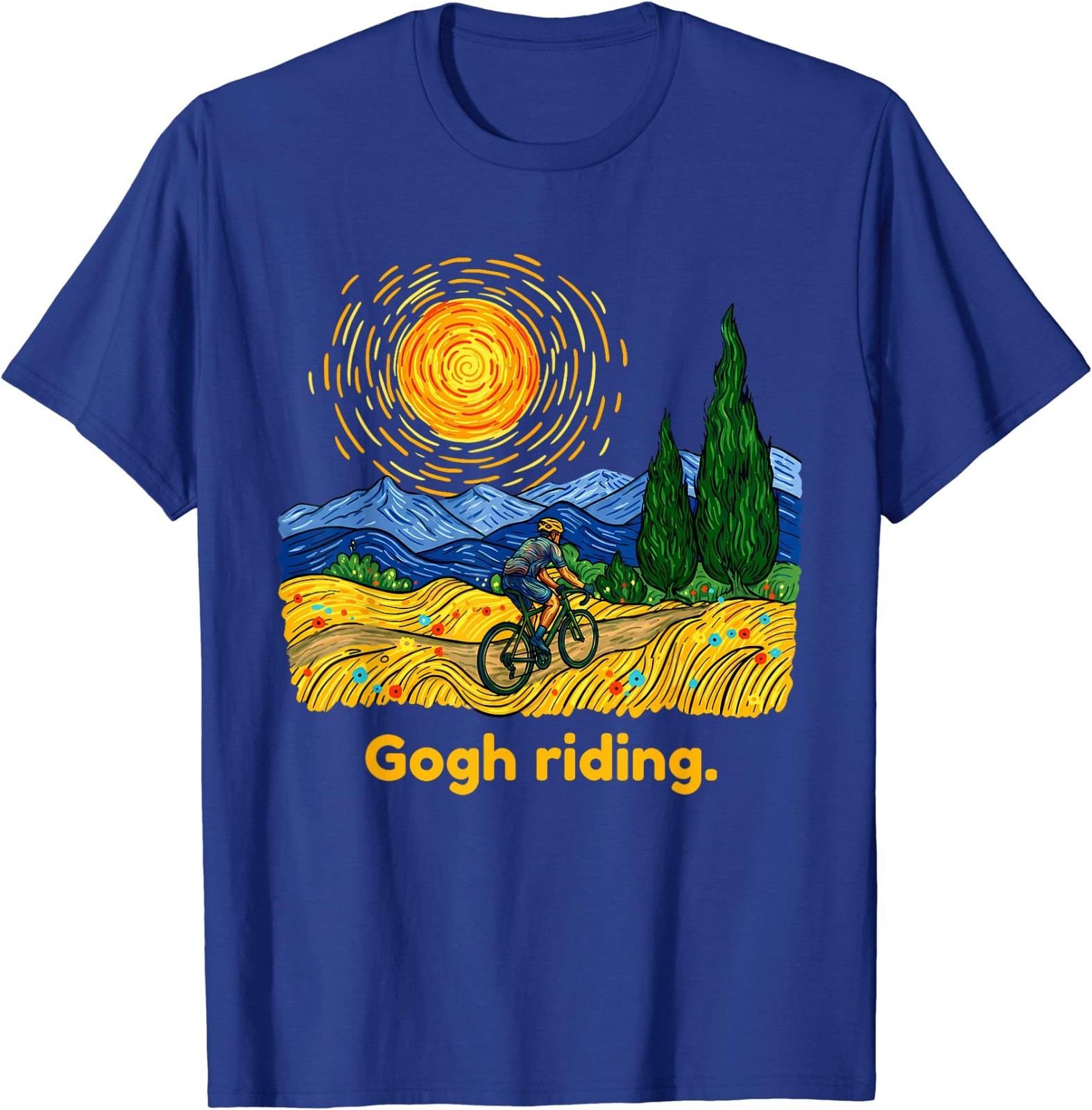 Gogh Riding Funny Cycling Van Gogh Art Bike T-Shirt