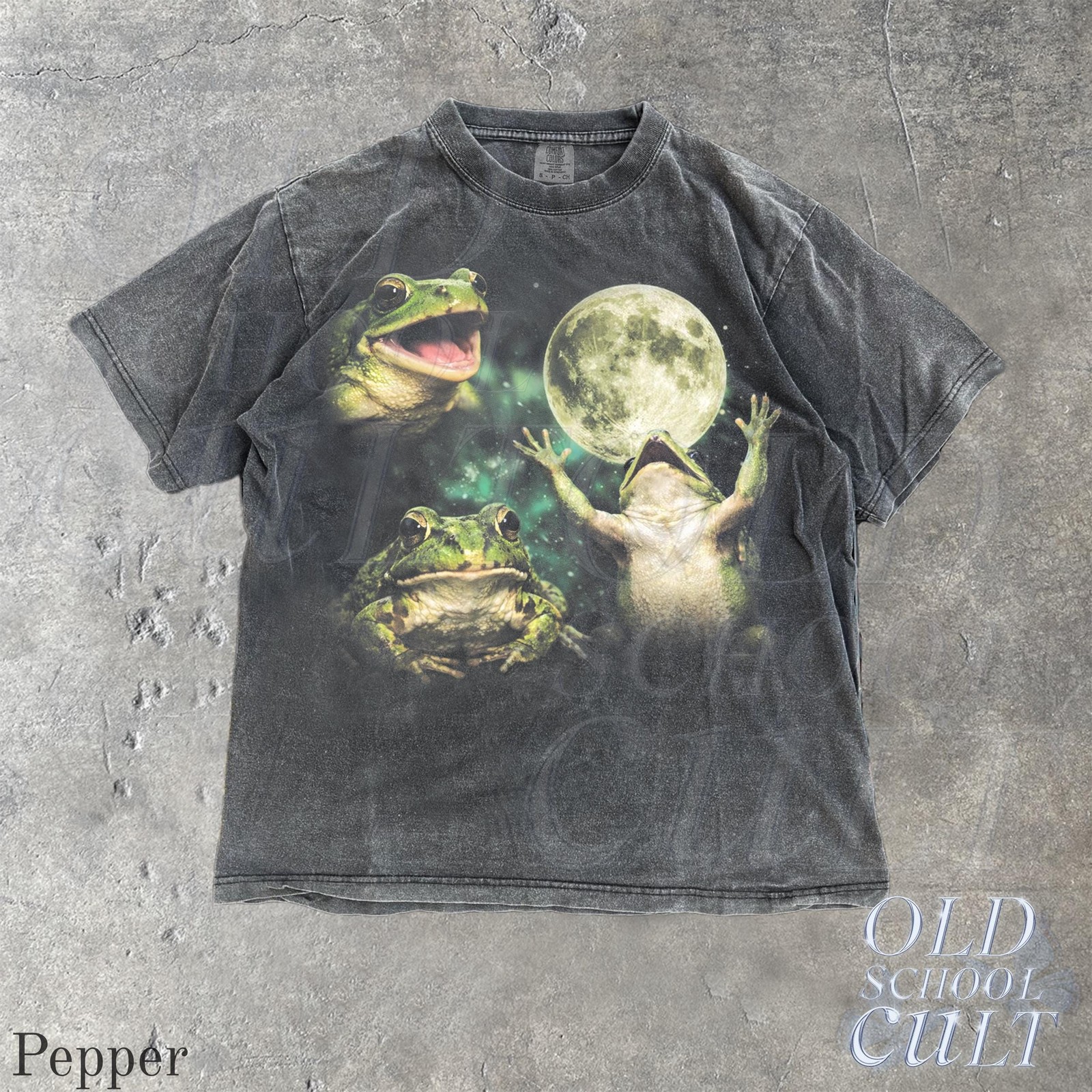 Frog Moon Vintage Graphic T Shirt Retro Amphibian Nature Tee Cottagecore Gift