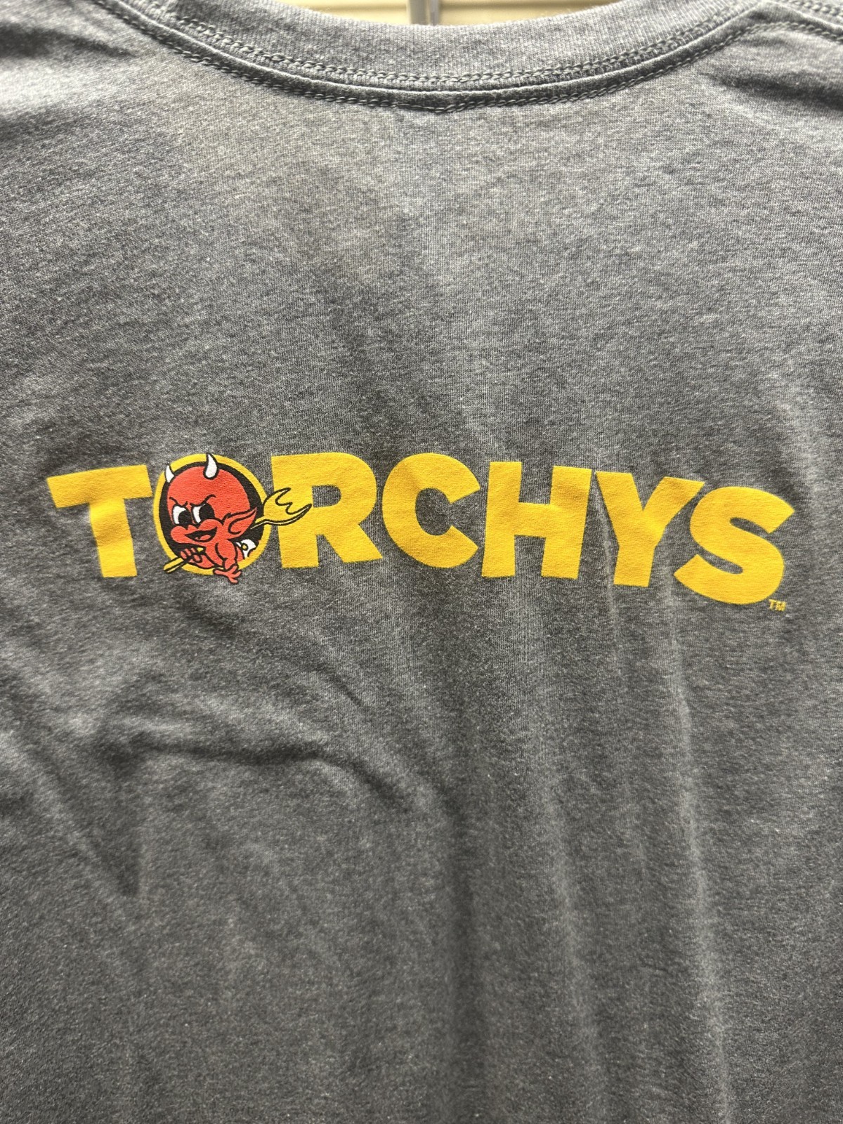 Body By Queso Torchys Gray Short Sleeve T-Shirt Grey Bella+Canvas Sz Medium New