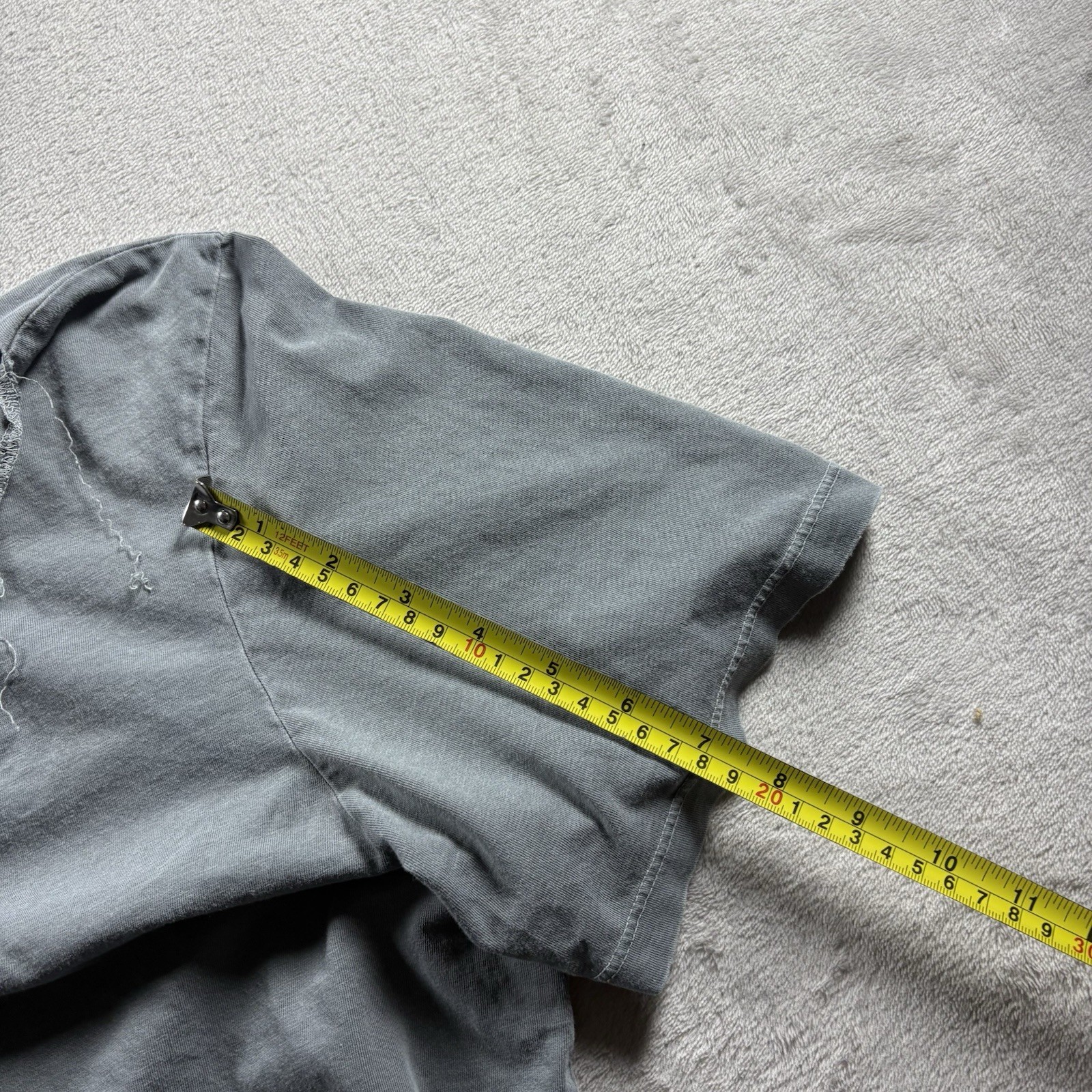 Buck Mason Men’s 2XL Blue T shirt Made in USA Distressed Vintage Style #7A