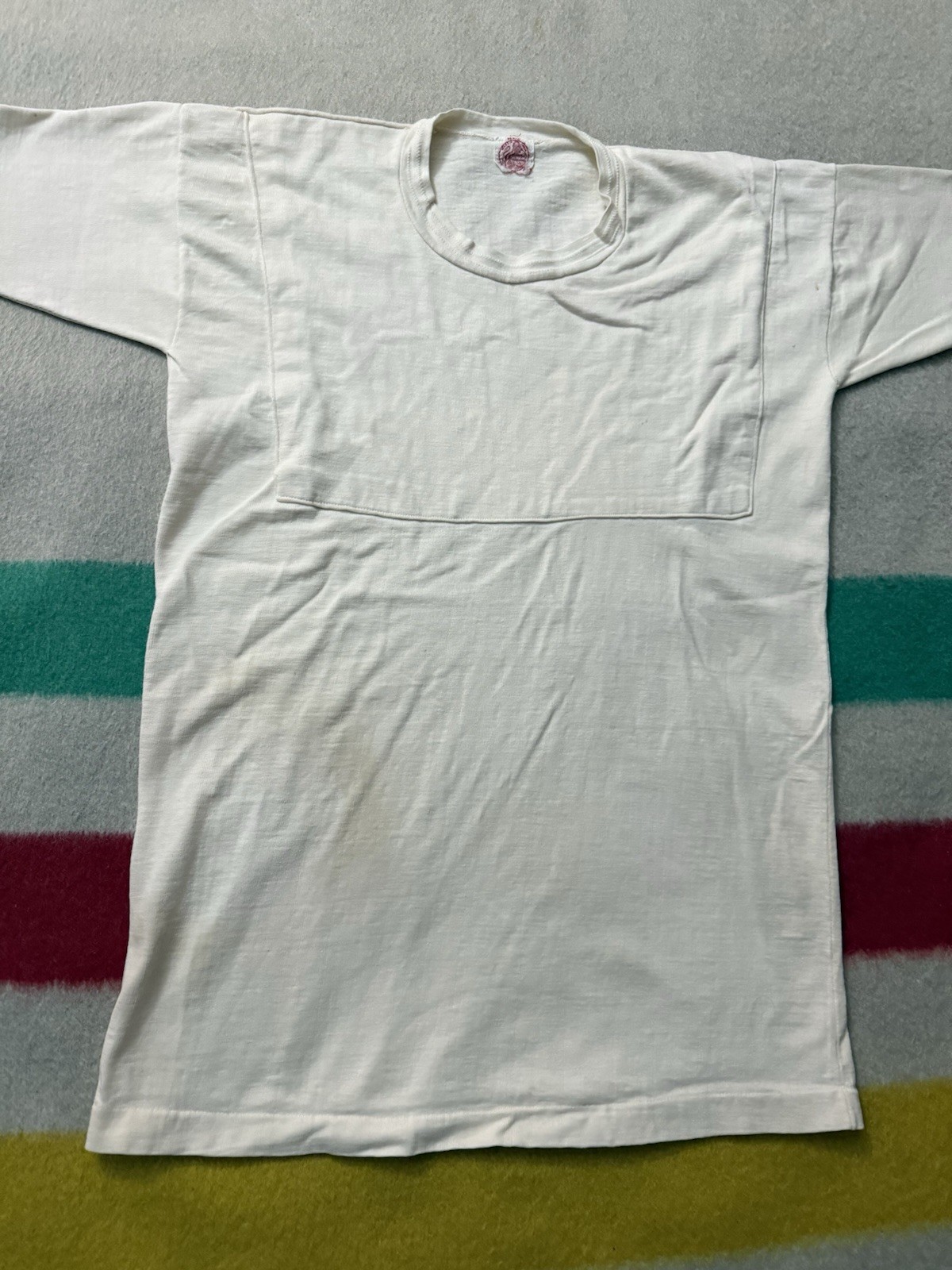 Vintage 30s 40s Paneled White Blank Tee Jersey All 100% Cotton 19.5×29 Very Rare