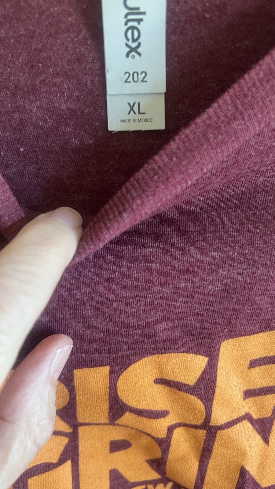 7 Brew Coffee XL Rise & Grind Maroon Orange T-Shirt RARE State Va Hokies TECH VT