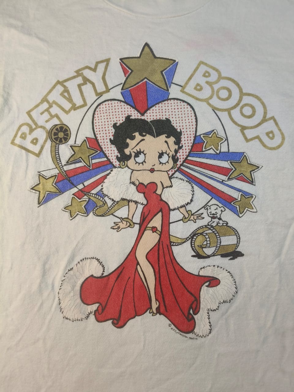 Vtg 90s Betty Boop Star Graphic Tee Diamond Dust Michael T-Shirts USA Sz Medium