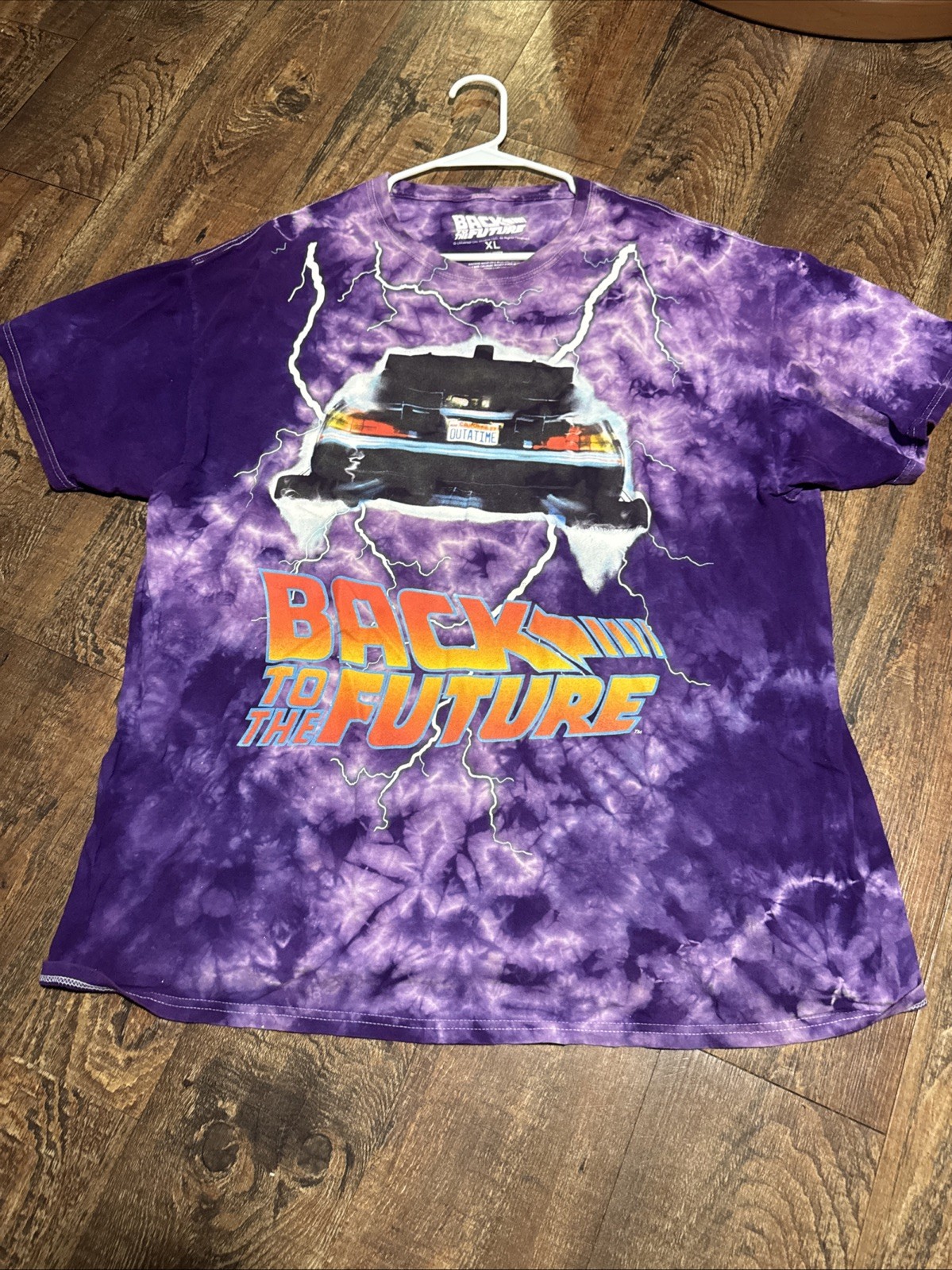 Back to The Future Tie Dye T Shirt Size Xl /Lightning Hit