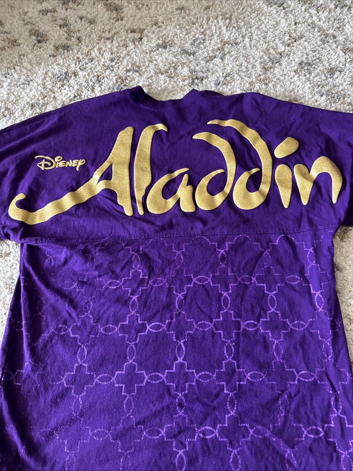 Aladdin Disney Spirit Jersey Shirt Mens Small Purple Movie Broadway Long Sleeve