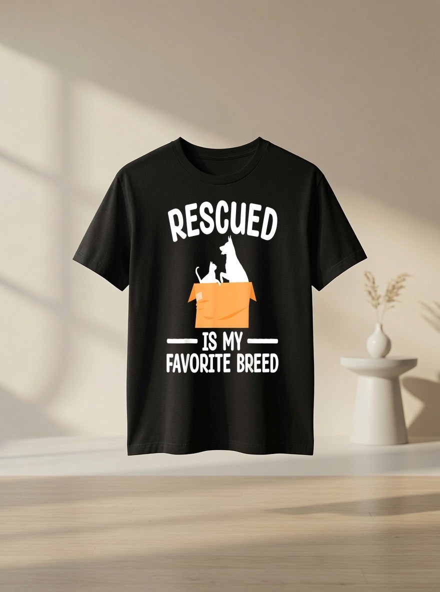 Animal Rescue Art Dog Cat Pet Rescuer Lover Dog Lover Graphic Tee Gift