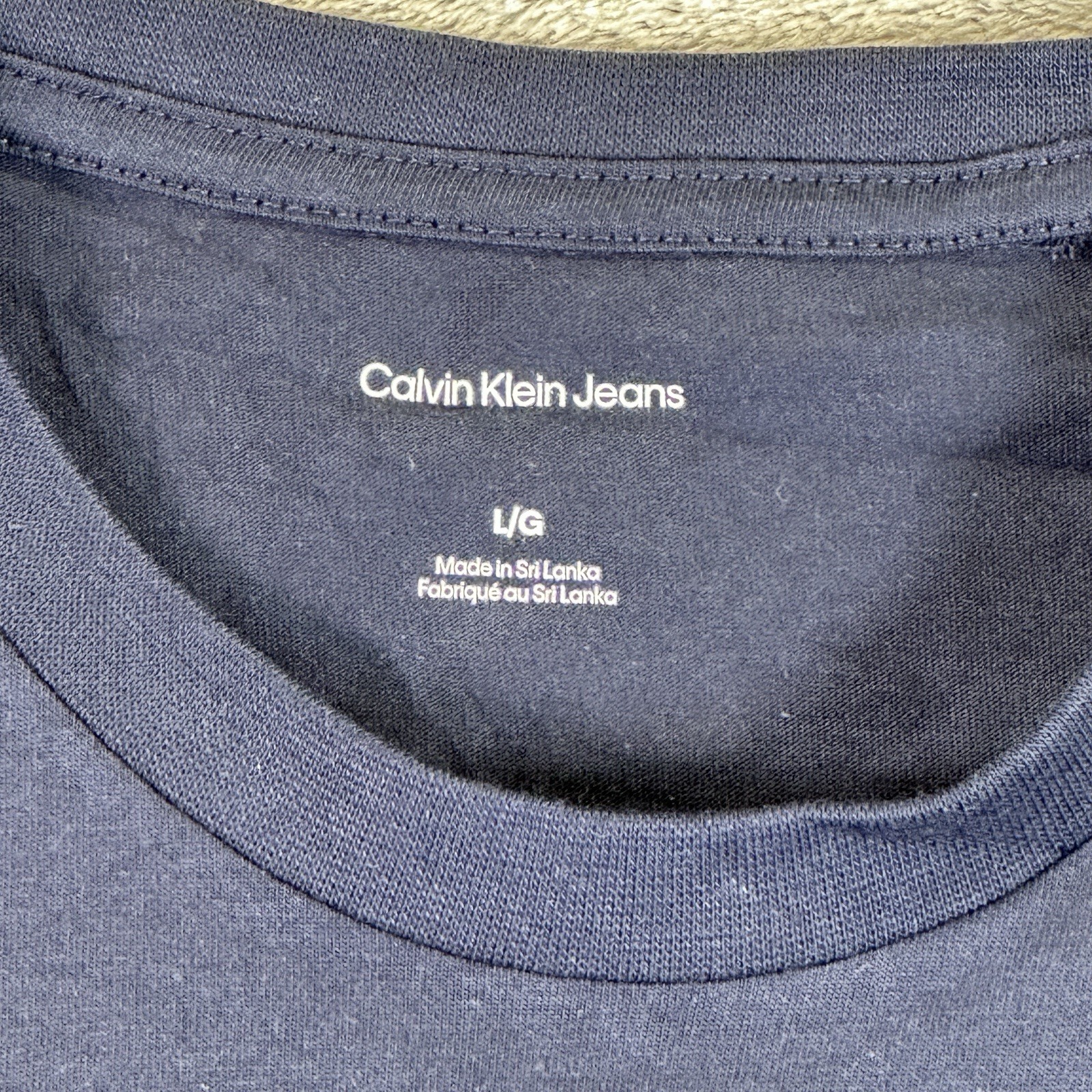 Calvin Klein Jeans Short Sleeve T-Shirt Classic Crewneck Style Size Large Blue