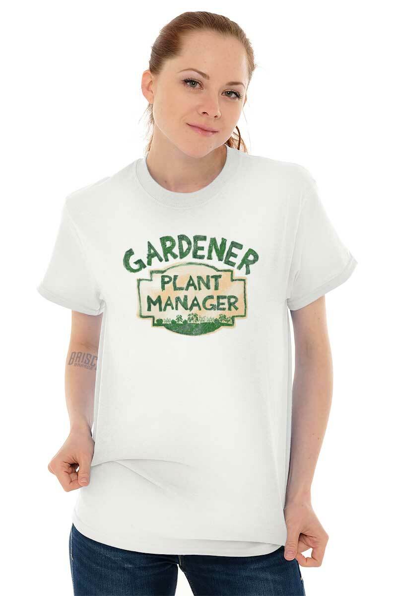 Home Gardening Plant Manager Funny Gift Idea Adult Short Sleeve Crewneck Tee
