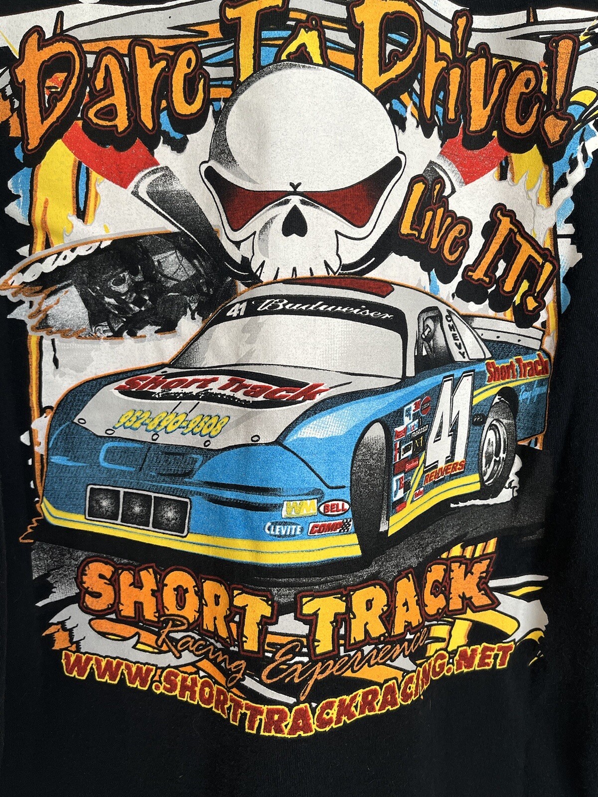 Short Track Racing Experience T-Shirt Tee Black Short Sleeve Crew Neck Mens XL