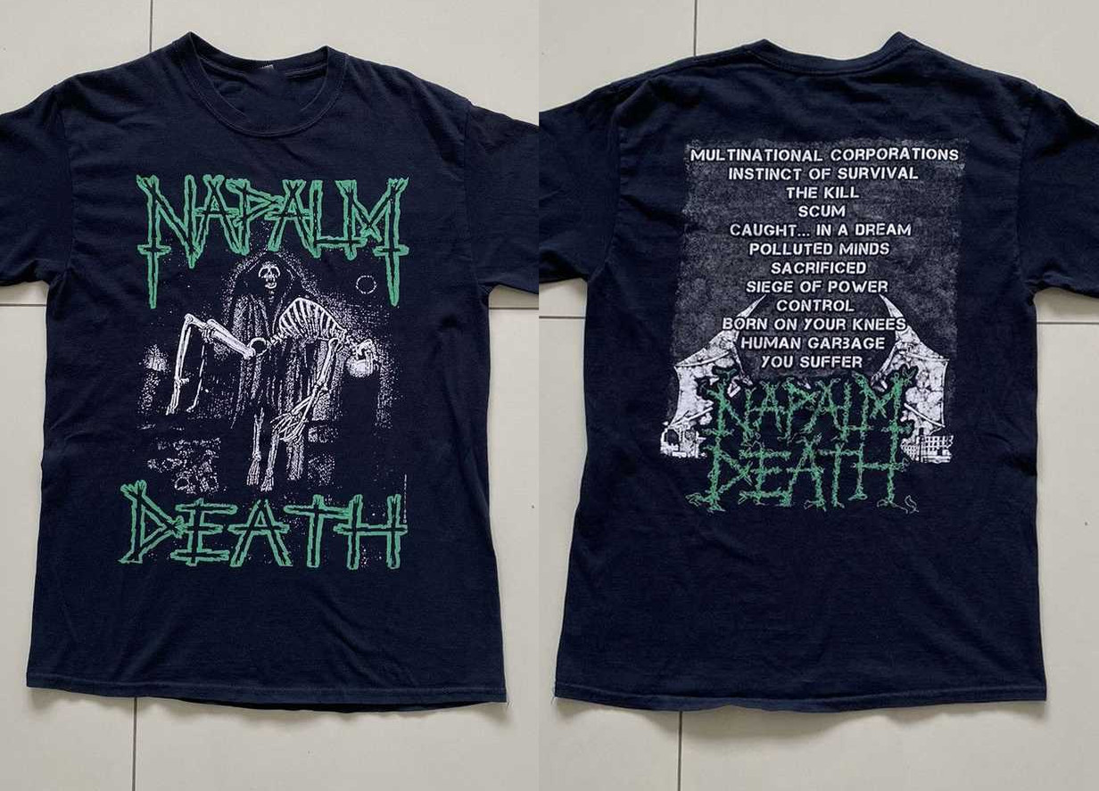 Band Napalm Death Double Sided Tour T-Shirt Full Size BS619