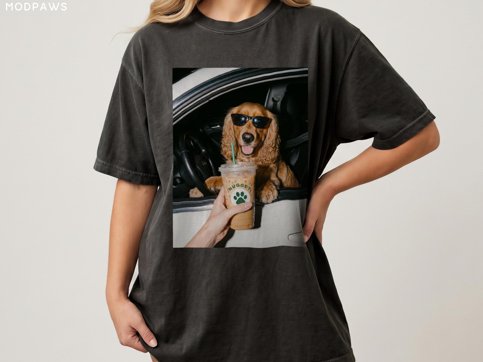 Custom Pet Photo Iced Coffee Shirt Personalized Dog Mom Tee Gift