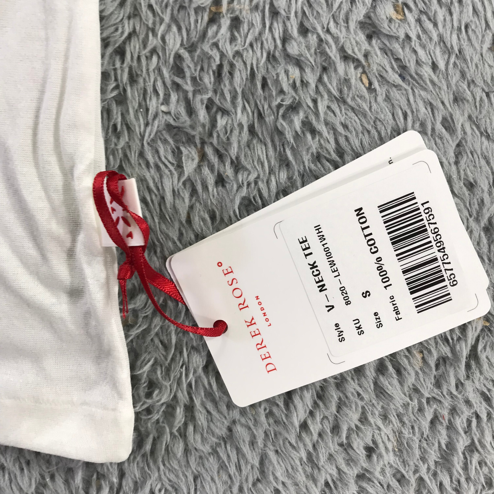 Derek Rose Shirt Mens Small London T-Shirt $ 115 Short Sleeve Tee V Neck Cotton