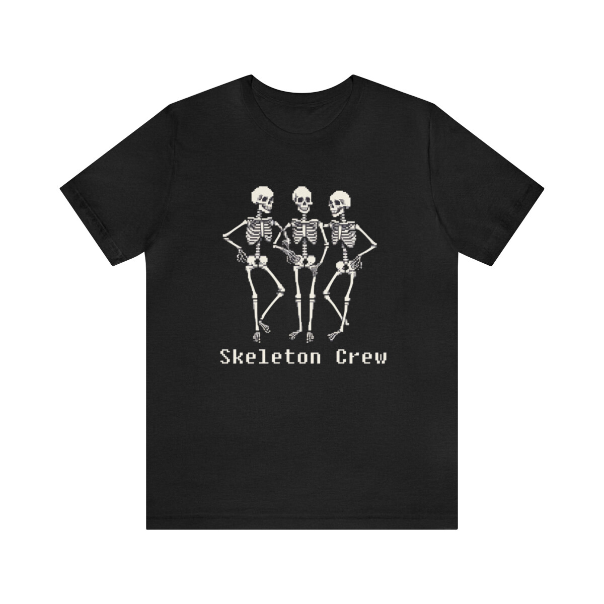 Skeleton crew pixel halloween gift shirt for easy lazy halloween costume idea