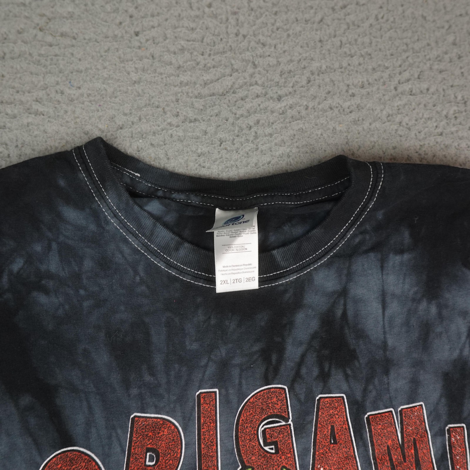 Origami Angel Shirt Mens 2XL Black Colortone Tie Dye Graphic Midwest Emo Band