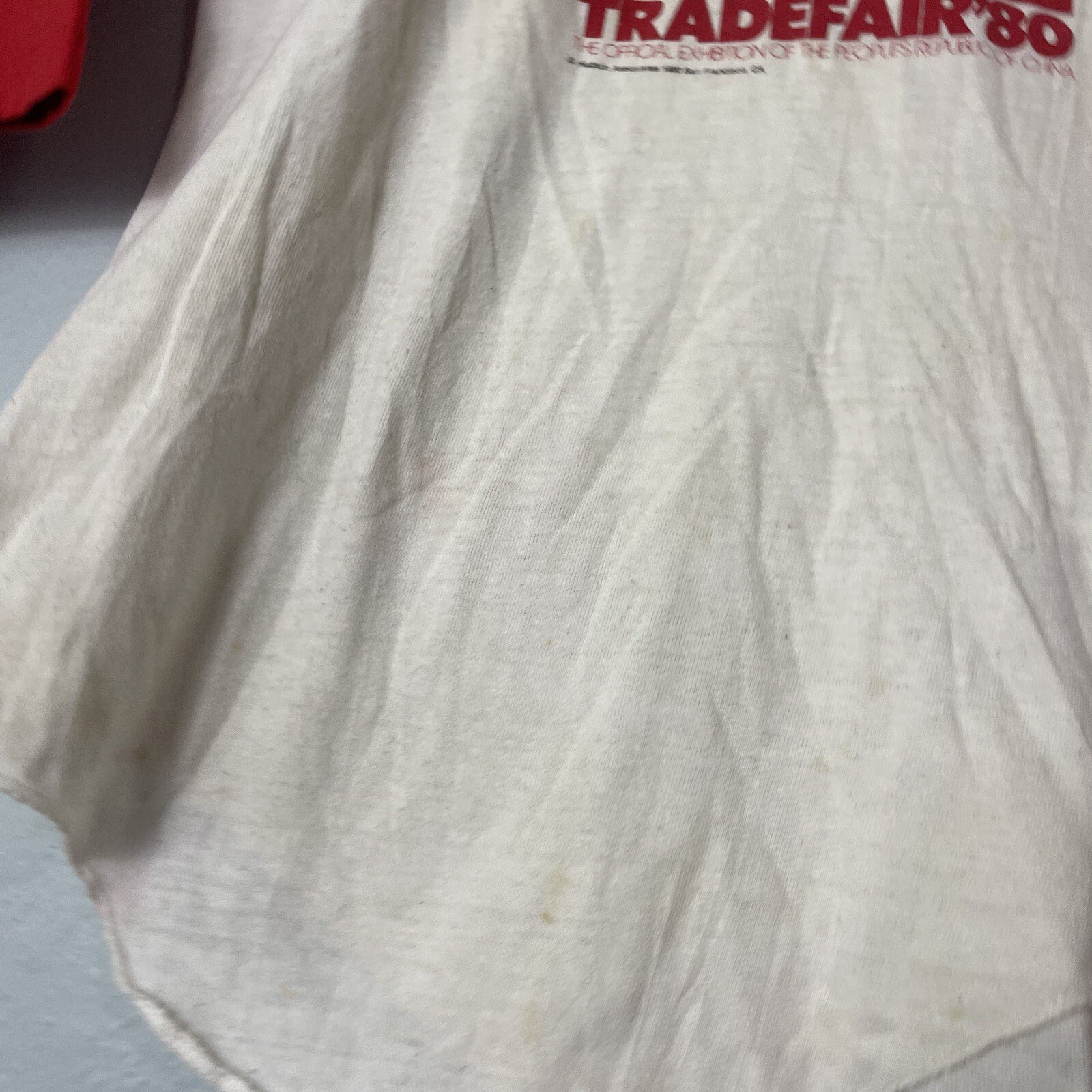 Vintage Peoples Republic Of China 1980 Trade fair Expo T-Shirt Small Panda CCP