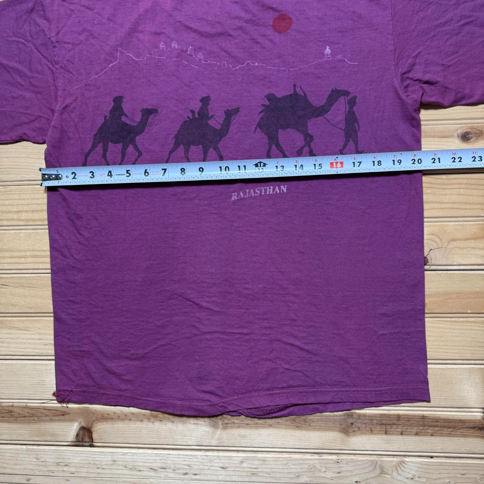 Vintage 80s 90s Rajasthan India Camel Thar Desert Tourist AOP Souvenir Shirt XL