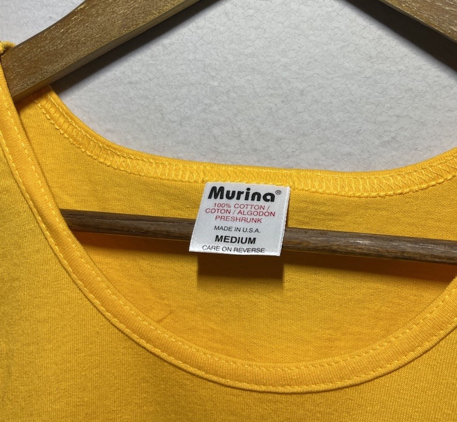 Vintage Murina Blank Yellow Tank Top Medium NWOT 90s Made In USA Shirt