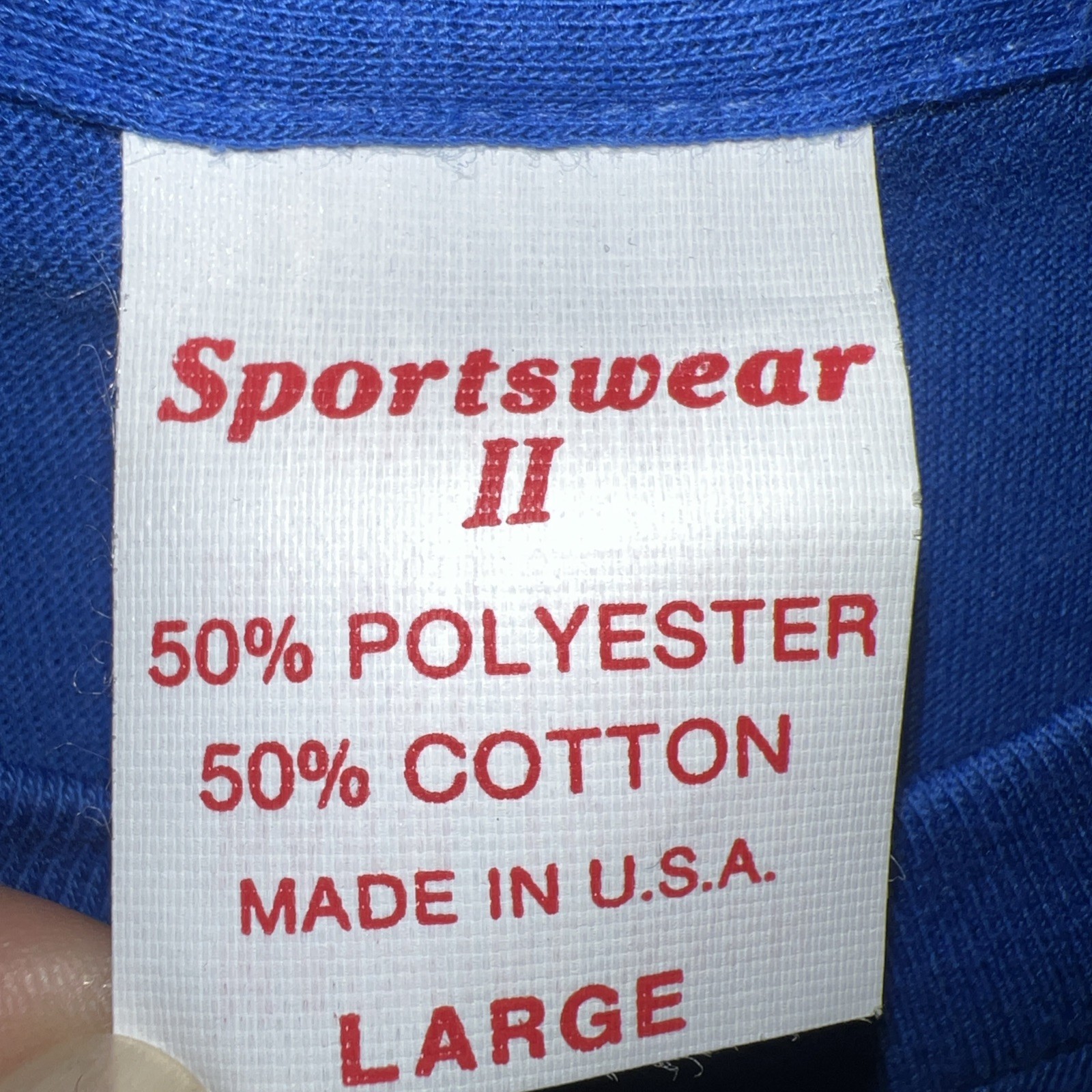 VTG Amish Country Quilts & Crafts T Shirt Men’s Sz L Blue Lancaster PA 90s *Rare
